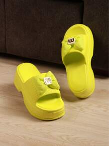 Sandalias de plataforma para dama, resistentes, antideslizantes, con suela gruesa para uso en interiores y exteriores. - Verde Lima - Ver 3