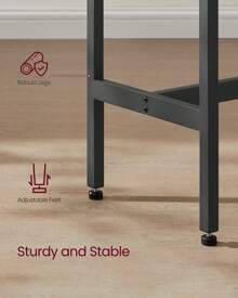 VASAGLE Bar Table, Narrow Long Bar Table, Kitchen Dining Table, High Pub Table, Sturdy Metal Frame, Industrial Design - Gỗ mun đen - Xem 5