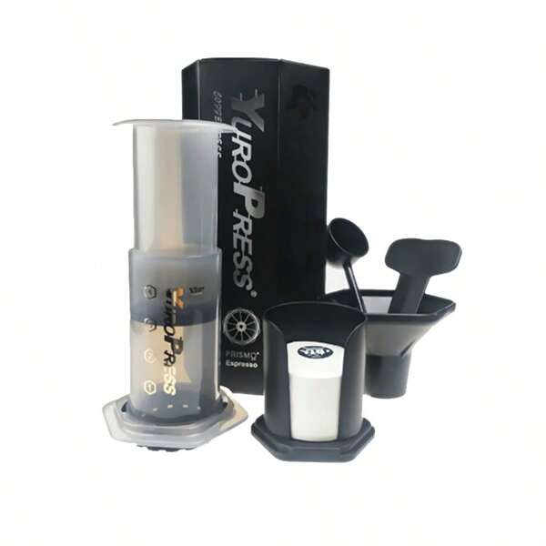 Cafetière portable Yuropress, cafetière à piston, théière, convient pour les voyages en plein air, l'utilisation domestique, les cadeaux, d'une capacité de 240 ml, 350 filtres inclus, version améliorée avec Prismo pour faire un café plus pur et concentré. Retour à l'école