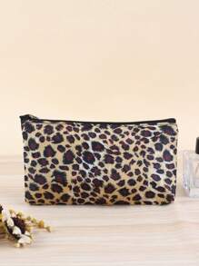 2件套豹纹时尚大容量便携式化妆品收纳包，化妆包，洗漱包，补妆包，铅笔盒，送给女性的绝佳礼物，旅行化妆洗漱用品收纳必备品，拉链设计，美甲配件收纳，女士礼物，圣诞礼物，女士送礼佳品 - 彩色 - 查看 4