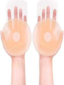 2pcs Silicone Breast Lift Cream 4 Inch Reusable Sticky Bra Pads - Multicolor - View 4