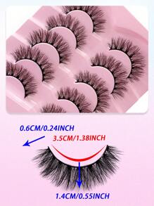 5对ENCHUW蓬松纤长交叉假睫毛，柔软浓密，打造戏剧性美睫效果 - 黑色 - 查看 2