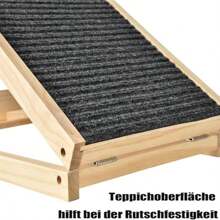 Royalswill Solid Wood Dog Ramp, Non-Slip Ramp, Ribbed Carpet Ramp 70-100cm Size Options, Convenient And Transportable For Dogs Ideal For Sofas, Beds, Chairs Or Cars Folds Flat, Slides Under Sofa - CWPT-70 - View 5