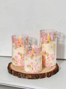 Set de 3 velas LED sin llama, velas LED con parpadeo, mecha en forma de lágrima mejorada, velas electrónicas a pilas con control remoto y temporizador, decoración de mesa central, decoración de bodas