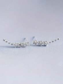 1 Paar Mode 925 Sterling Silber Kubikzirkonia Ohrstecker Party Schmuck als Muttertagsgeschenk Edler Schmuck