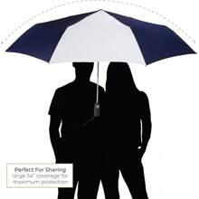 Totes Auto Open/Close Windproof Compact Large Golf Umbrella With UV And Water Repellant Protection - Black - View 3