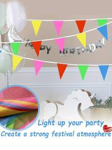 50 pièces Guirlande de fanions en tissu colorés, drapeaux triangulaires bicolores, pour mariages, anniversaires, fêtes, décorations de chambres et de jardins, guirlande pour ouverture officielle - Drapeaux de célébration universels pour l'extérieur