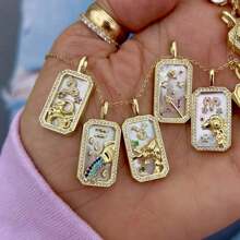 Zodiac Colored Necklace; Zodiac Sign Necklace; Birthday Memory Necklace; Perfect For Gifts/Party/Wedding/Duation Season. - Vàng - Xem 1