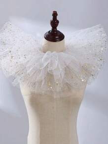 1 件黑色网状荷叶边可拆卸吸血鬼项圈，文艺复兴时期服装配饰 - 彩色 - 查看 19