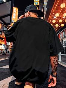 Shirt T-Shirt Oversized Streetwear Street Martial Arts Fight Energy Manipulation Acrobatics Physical Resistance Game Anime REF 7172 FLUXOGEEK - màu đen - Xem 2