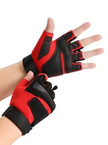 1 Pair Men's Half-Finger Outdoor Sports Cycling Gloves, Thickened & Anti-Slip Palms, For Training
