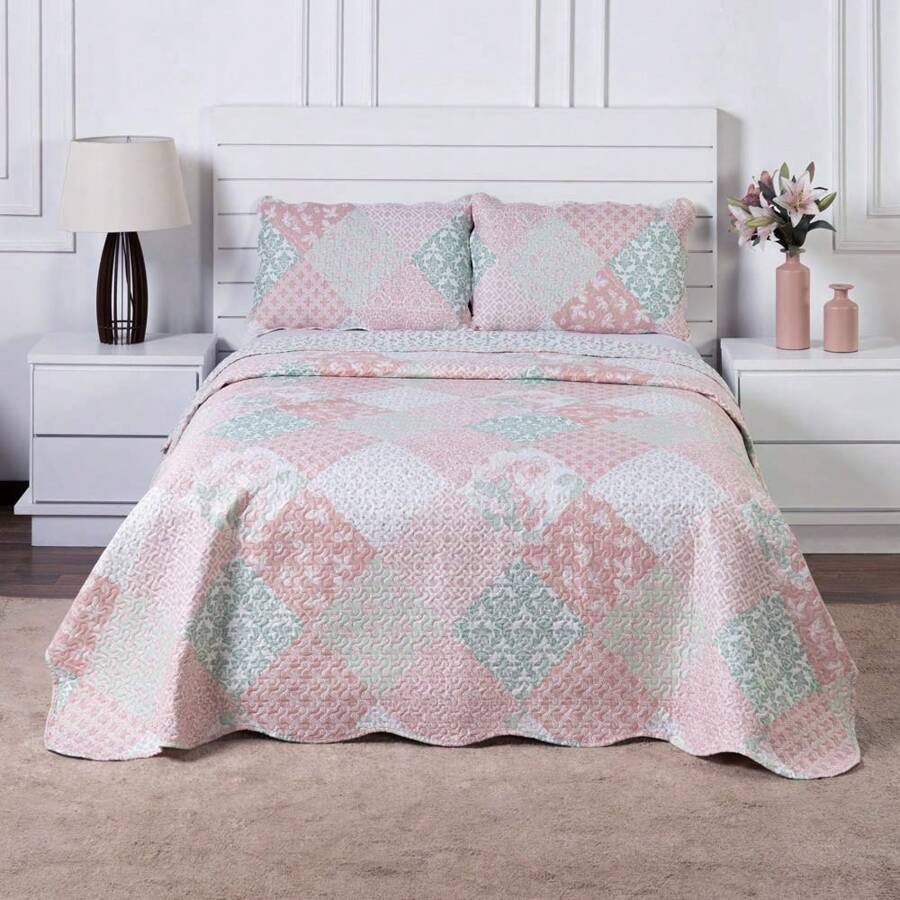 Boutis Ultrasonic Double-Sided 3-Piece Bedspread Kit With Pillowcase - Palermo - View 1