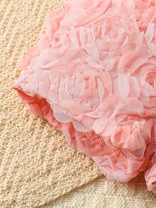 Bộ 2 món áo thun tay ngắn cổ vuông họa tiết hoa hồng 3D cho bé gái và quần short - Nhiều màu - Xem 8