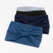 1pc New Bow Solid Color Fashion Everything Sports Fitness Yoga Sweat-Absorbent Wide Edge Elastic Headband Men And Women The Same