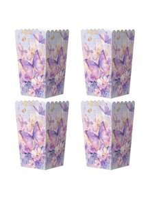 12pcs Colorful Butterfly Popcorn Box, French Fries Packaging Box, Popcorn Cardboard Box, Fried Chicken Fries Packaging Box, Baked Food Packaging Box, Pink Butterfly Popcorn Box, Wedding Party Party Packaging Box, Valentine's Day Party, Home Decor, Home Gifts - Multicolor - View 7