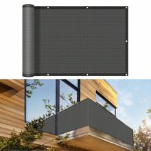 1PC Balcony Privacy Fence Screen Cover With Zip Ties Outdoor Screen Fence UV Protection For Deck Patio Backyard Apartment Pool Porch - Màu xám đen - Xem 1