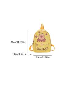 Cute Capybara Printed Backpack, Unisex Versatile Small Bookbag For Kids, Daycare Schoolbag - A - View 3