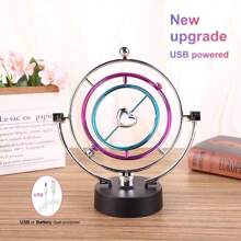 1pc Modern Stainless Steel Newton's Cradle Balance Balls, With Smooth Swinging Balls, Plastic Cradle, Creative Desk Decoration, Larger Size And More Stable!(6.3" Modern Design) Hypnotic Motion Stress Relief Gift,Sturdy Base Office Desk Decor For Adults,Zen Home/Workplace Decoration - Black - View 12