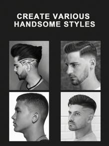 LQT 专业无绳理发器 4 合 1 套装，可调节多功能毛发修剪器，带往复式电动剃须刀 - 鬓角修剪器、鼻毛修剪器、USB 充电式、沙龙和家庭选择、父亲节礼物 - 彩色 - 查看 9