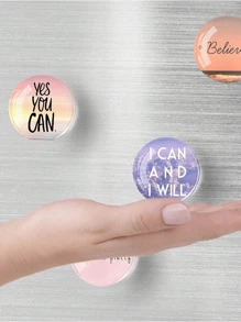 3pcs/6pcs/12pcs Set Random Inspiring Quote Crystal Glass Fridge Magnets