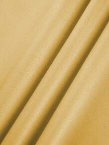 UREREM Đầm Maxi Satin hở vai hở đùi màu trơn thanh lịch - Màu vàng - Xem 7