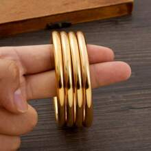 4pcs Plain Simple Dubai/Saudi Arabia Style Bracelet, Elegant Women Daily/Wedding Party Jewelry, Gift For Africa