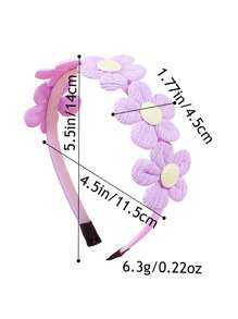 Conjunto de 4 tiaras para meninas, acessórios fofos de cabelo de girassol, faixa de cabelo macia para meninas, para estilizar festas e atividades ao ar livre - Multicolorido - Ver 3