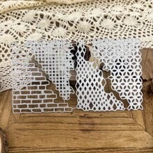 1 件 4 种设计复古仿旧纹理蕾丝砖墙背景金属切割模具适用于生日婚礼装饰剪贴簿纸工艺品 DIY 剪贴簿和模切模板 - 銀色 - 查看 8