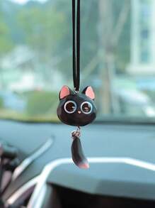 1pc Car Interior Pendant Bell Fox Car Rear View Mirror Hanging Decoration Car Interior Decoration - one-size - View 11