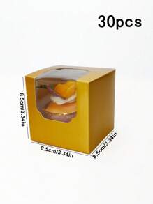 10pcs/20pcs/30pcs Paper Cupcake Boxes, Single Cupcake Containers, Portable Cupcake Stands, Suitable For Bakeries, Weddings, Parties, Gifts