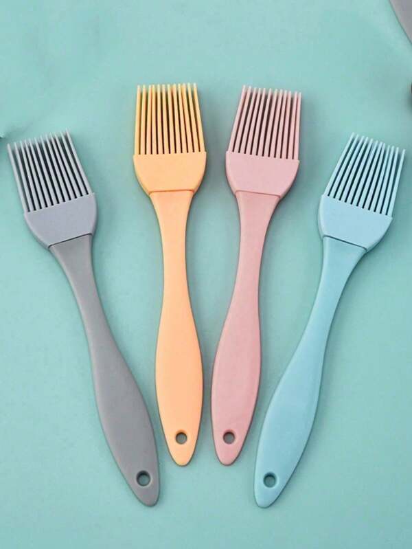 5Pcs Silicone BBQ Oil Brush Kitchen Pancake Sauce Brush, Heat-Resistant And Dirt-Resistant, For Brushing Oil On Meat And Grill, Butter Sauce On Sausages, Desserts, Turkeys, Household Baking