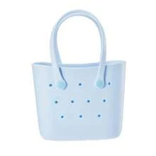 Miniso Túi Bento nhỏ có lỗ họa tiết Disney - Túi tote PVC nhiều màu sắc với hình ảnh nhân vật hoạt hình, không có khóa cài, lý tưởng cho sử dụng hàng ngày, túi tote thông thường | Túi tote rực rỡ | Túi tote bền, túi tote dễ thương - Màu xanh lam - Xem 7