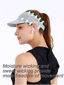 GOLOVEJOY 1 件透气运动针织开顶棒球帽，女士防晒帽，适合网球、徒步旅行、骑自行车、跑步 - 彩色 - 查看 6