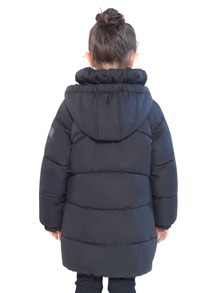 SOLOCOTE Tween Girl Lightweight Patch Detail Hooded Padded Coat