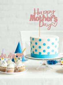 13pcs Happy Mother's Day Cake Toppers, Pink Sweet Best Mom Cake Picks, Suitable For Mother's Day Theme Party Cake Decor
