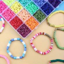 5200pcs Clay Beads Bracelet Kits, Friendship Bracelet Kits Flat Beads For Jewelry Making, Polymer Black Stone Bead Set Suitable For Bracelet Necklace DIY Craft Gift