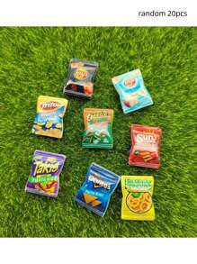 10 件 20 件 树脂微型零食袋，适用于 Blyth Ob11 娃娃的配件（注意：产品是塑料的，不是磁铁！） 随机款式 10 件 - 彩色 - 查看 11