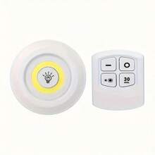 1/3/6 件无线运动传感器 LED 灯，智能无线 COB LED 灯，运动传感器橱柜照明，塑料灯罩，电池供电，带遥控器，适用于衣柜、楼梯、厨房（不含电池） - 白色 - 查看 16