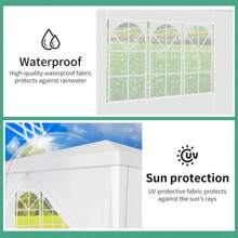 Gazebo 3x3 Waterproof Stable Winterproof, Garden Gazebo 3x3 With Windows & Removable Sidewalls, UV Protection, For Garden, Party Tent, Wedding, Commercial Activities, Includes Pegs, White - 白色 - 查看 9