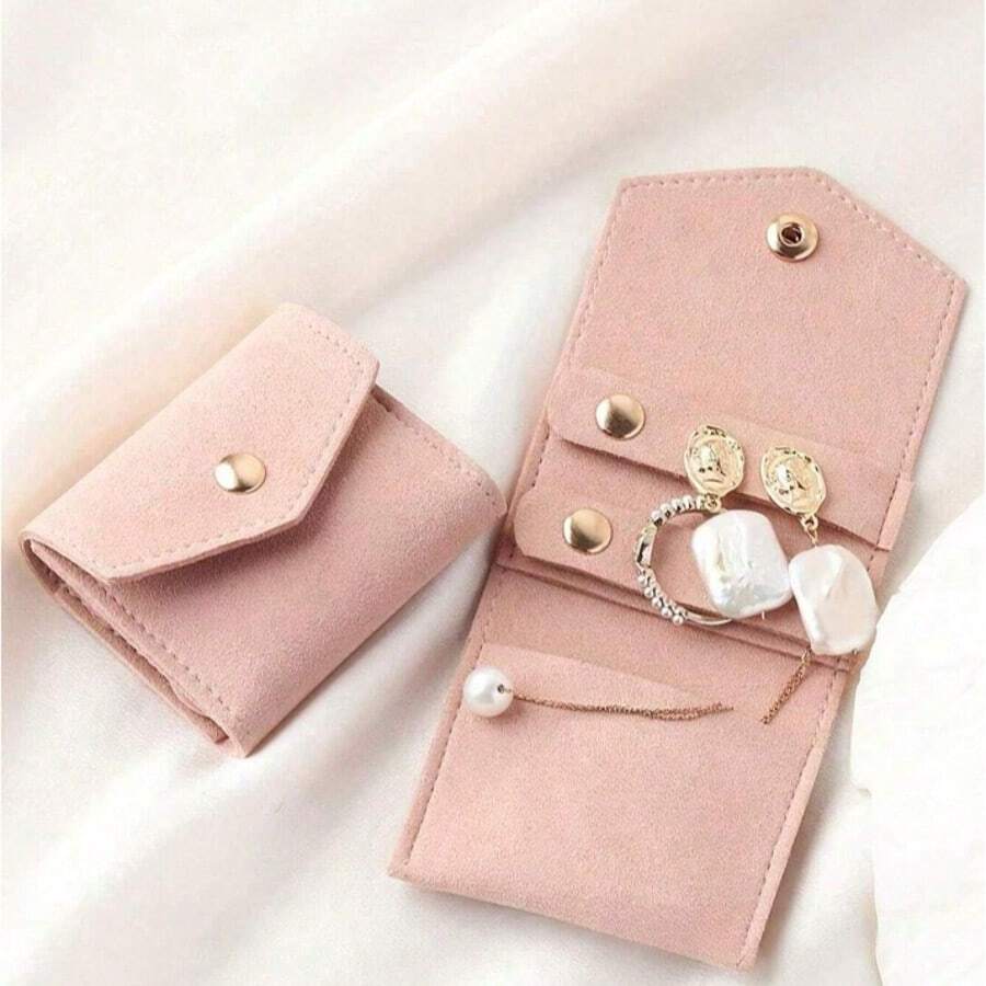 1 Stück faltbare Schmuckrolle für Reisen, multifunktionale kleine Schmuckrollentasche aus Mikrofaser, weich und tragbar, Aufbewahrungstasche für Ohrringe, Halsketten, Make-up Tasche, Schulmaterial, Reisebedarf, Kosmetiktasche, Feiertagsartikel, Schulanfang, Make-up Organizer, Make-up Aufbewahrung