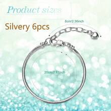 2/4/6pcs Snake Shaped Pendant Bracelet With Adjustable Pendant Bracelet And Heart-Shaped Extender, Suitable For Women's Jewelry Making DIY Friendship Chain Bracelet, Birthday Anniversary Party Gift, Vacation Party Gift, Wedding Gift, Jewelry Making Accessories - A - View 11