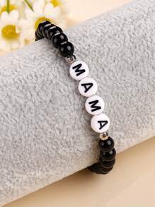 1pc Beaded Bracelet, Mother's Day Gift, Natural Stone Decor, Minimalist Design, Suitable For Everyday Wear