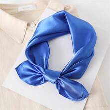 1pc Women Solid Color Imitation Silk Satin Scarf, Minimalist Elegant Versatile Square Neck Scarf/Head Scarf Suitable For Daily Outings, Dates, Dinners, Gatherings For Dress - Multicolor - View 17