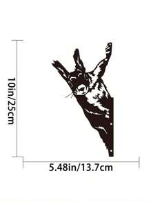 1pc Black Metal Animal Statue Garden Decoration, Personalized Gift For Friends Who Love Decorating Garden, Suitable For Outdoor Use, Brings Vitality To Your Garden