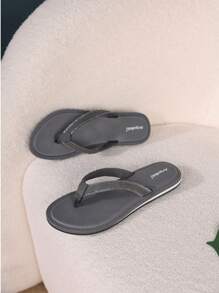 Women's Flip Flops, Summer New Sweet Fairy Style All-Match Beach Holiday Anti-Slip Soft Bottom Sandals - Grey - View 5