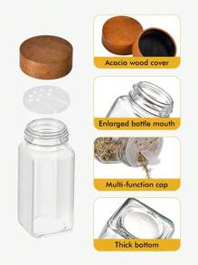 Spice Jars,Spice Jars With Label 6-12Pcs,Seasoning Containers,Glass Spice Jars With Bamboo Lids,Kitchen Essentials,Spices Container Set,Kitchen Set,Seasoning Organizer,Spice Rack Organizer For Cabinet