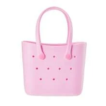 Miniso Túi Bento nhỏ có lỗ họa tiết Disney - Túi tote PVC nhiều màu sắc với hình ảnh nhân vật hoạt hình, không có khóa cài, lý tưởng cho sử dụng hàng ngày, túi tote thông thường | Túi tote rực rỡ | Túi tote bền, túi tote dễ thương - Hồng - Xem 7