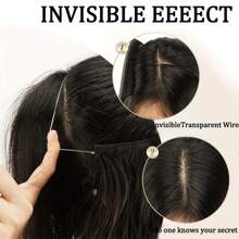 Invisible Clip-In Curly Wave Hair Extensions For Women - Heat Resistant, Long Synthetic Hairpieces - Piano Color - View 3