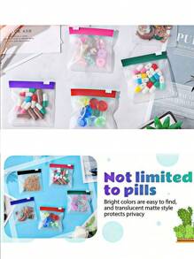 14pcs Portable Zipper Medicine Bags,For Pill/Tablet Storage, Waterproof Seal, Pouch Slide Lock Storage Bags Reusable Mini Seal Portable Medicine Baggies Self-Sealing Travel Plastic Case For Home Office Organizing Small Items