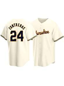 Men's Embroidery Baseball Jersey 24 Beige Casual Short Sleeve V-Neck Button T-Shirts Party Sports Top